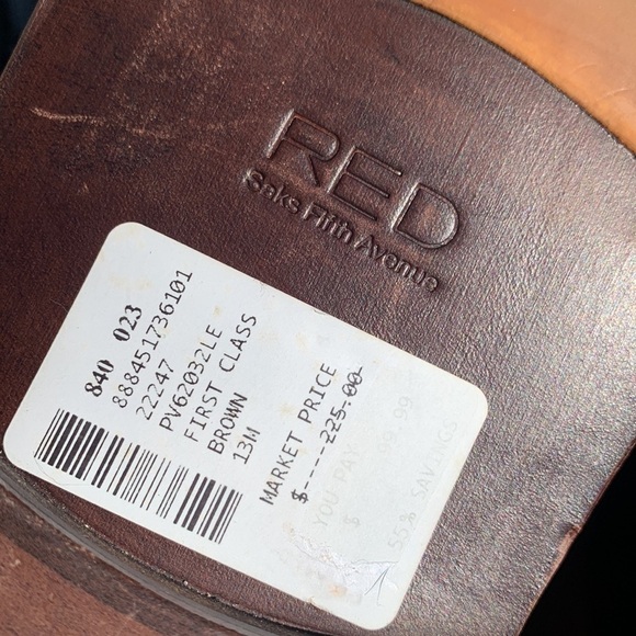 kenneth Cole for Saks Fifth Avenue RED First Class Leather Ankle Boots - Brown - Picture 9 of 12